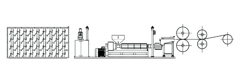 Plano de distribución de la línea de extrusión de cinta UD