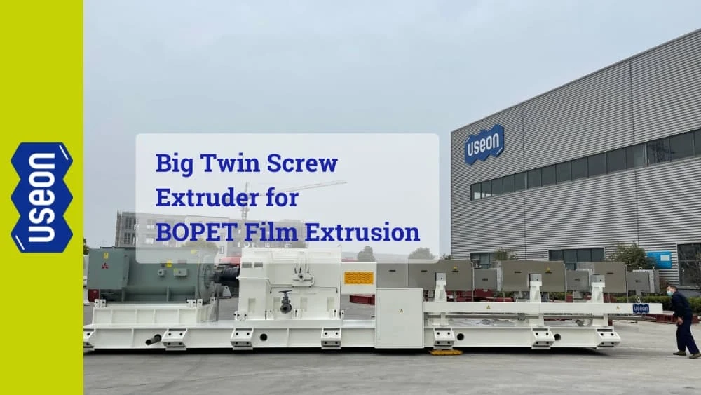 Video: large twin screw extruder for BOPET film extrusion