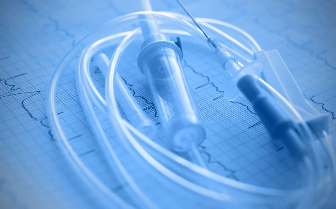 Equipo de infusión médico de PVC transparente
