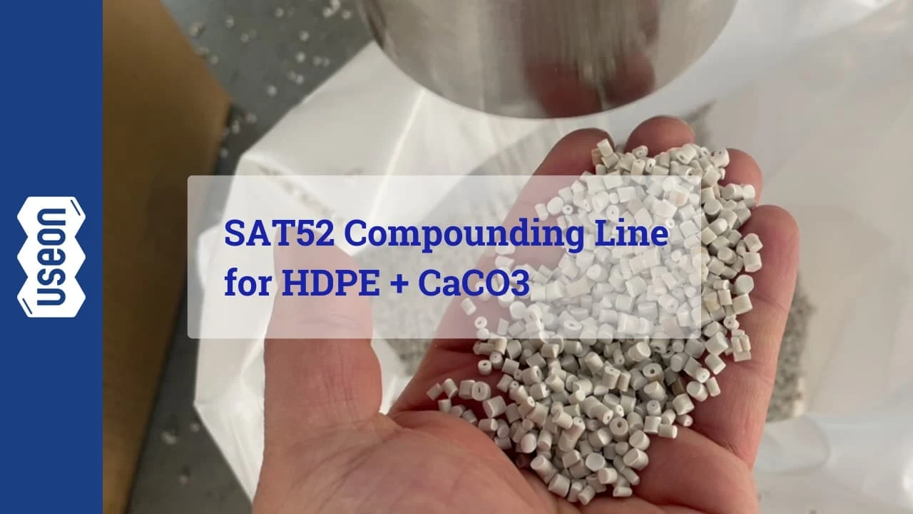 250 kg/h Twin Screw Extruder Compounding Line for HDPE + CaCO3