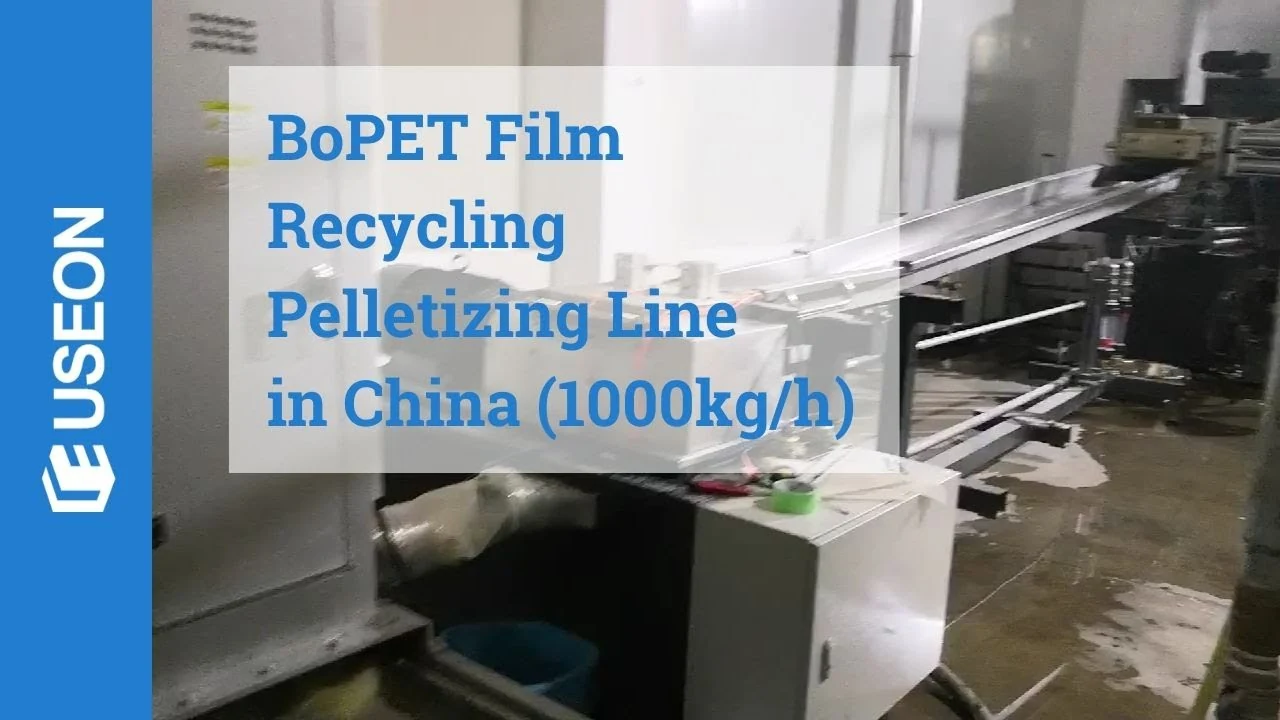 1000kg/h BOPET Film Recycling Pelletizing Line in China — video cover
