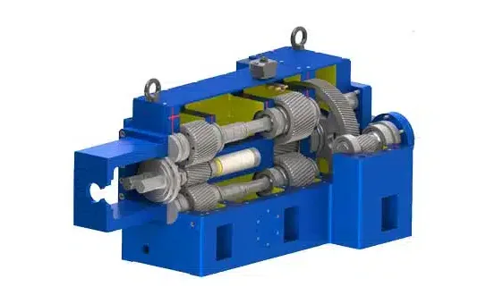 Vista en corte de la caja de engranajes de alto torque de USEON