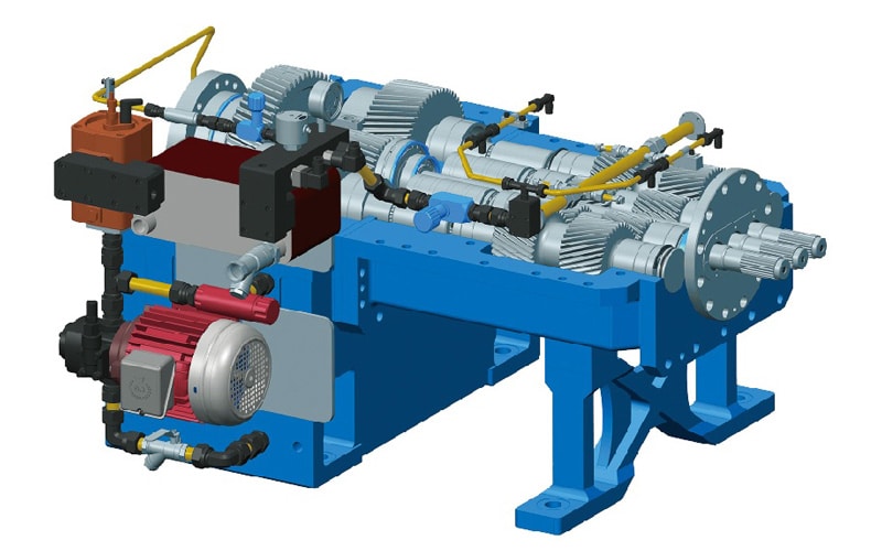 Triple Screw Gearbox 3D Drawing